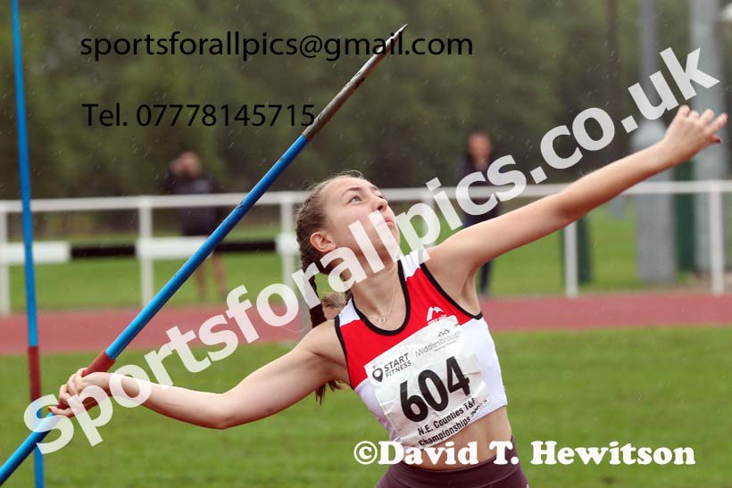 Women and Girls javelin, 2021 North Eastern Track and Field Champs., Middesbrough. Photo: David T. Hewitson/Sports for All Pics